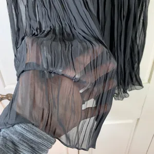 Victoria's Secret Black Lace Pleated Babydoll Chemise XL 186982-093 Festival Bow thumbnail 3