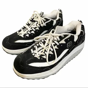 Skechers Size 9 Fitness Shapeups Y2K Black White Womens Sneakers‎ thumbnail 2
