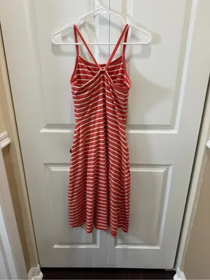 Pact Striped Organic Cotton Spaghetti Strap Mini Dress S thumbnail 3