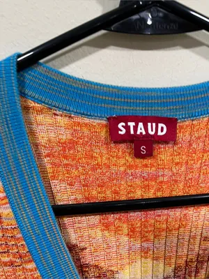 STAUD Shoko Rainbow Ribbed Knit Sweater Dress Size small multicolored thumbnail 5