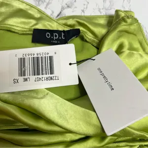 NWT OPT lime satin strappy dress‎ Sz XS thumbnail 3