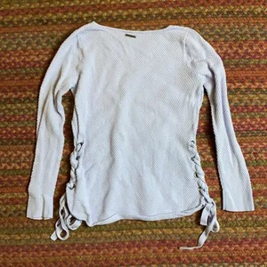 LAVENDER QUILTED SIDE TIE MICHAEL KORS SWEATER thumbnail 5