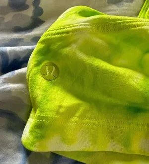 NWOT Lululemon All Yours Cropped Tank Neon Yellow/Green and White thumbnail 5