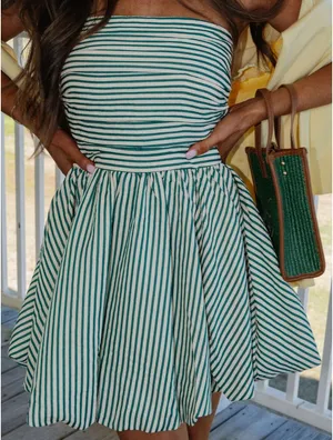 These Three Boutique Emmie Mini Dress-Green thumbnail 1