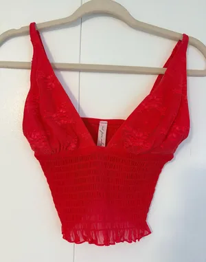 Urban Outfitters Cropped Lace Tank Top thumbnail 1