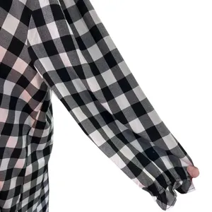 Dress Black Plaid LG Balloon Sleeve Square Neck Peasant Boho Minimalist Mud Pie thumbnail 5