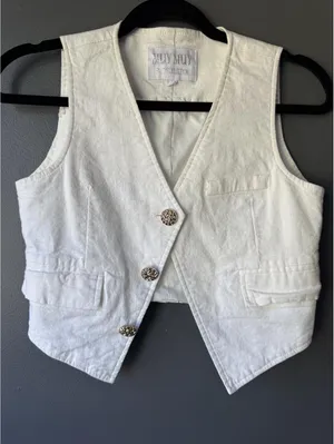 Muy Muy Fancy Collection White Vest Size Small thumbnail 8