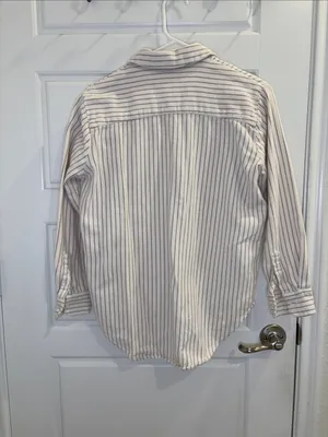 Madewell Striped Flannel Button Down Shirt XXS 100% Cotton Oversized thumbnail 3