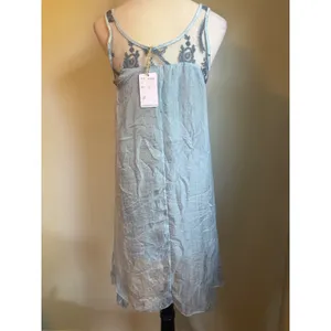 Nostalgia Blue Embroidered small boho flowy fairy whimsi romantic lace y2 dainty thumbnail 5