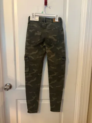 american eagle next level stretch curvy camo high rise jeggings NWT side zippers thumbnail 4