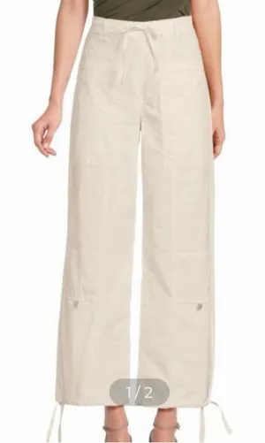Habitual Wide Leg Drawstring‎ Waist Pants in Cream Size XS thumbnail 1