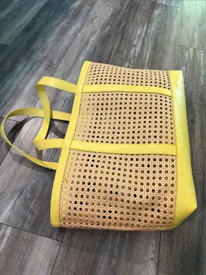 Universal Threads Caning natural tote handbag yellow thumbnail 12