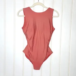 Lululemon Waterside High-Neck One-Piece Swimsuit Coral Pink Open Back Sz 6/8 thumbnail 3