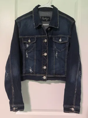 Amethyst Dark Denim Jean Jacket  thumbnail 1