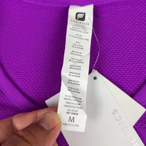 Fabletics‎ Delta Shirt Womens Medium Purple Long Sleeve V-Neck Moisture Wicking thumbnail 3