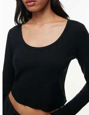 Aritzia TNA Waffle Knit Top thumbnail 1