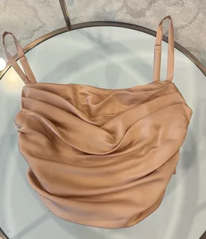These Three Boutique Taupe Corset Top thumbnail 2