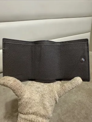 Saint Laurent Pebbled Leather Card Case in Taupe Gray thumbnail 11