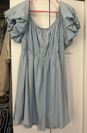 Puff Sleeve Off the Shoulder Dress Size L thumbnail 1