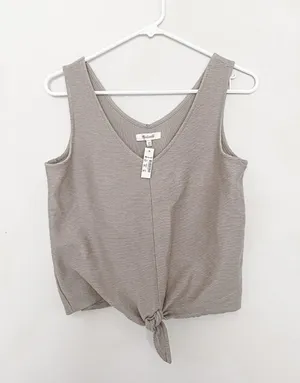 Madewell Texture And Thread Tie Front Tank thumbnail 1