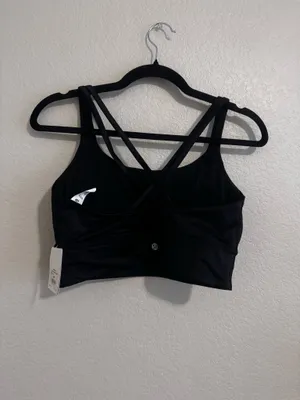 NWT Lululemon x Barry’s Energy Longline Bra 10 Black Shine thumbnail 4