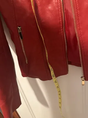 Red Faux Leather Jacket XS Extra Small thumbnail 5