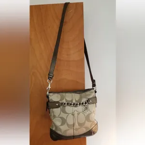 Coach Tan and Brown Crossbody Bag thumbnail 3