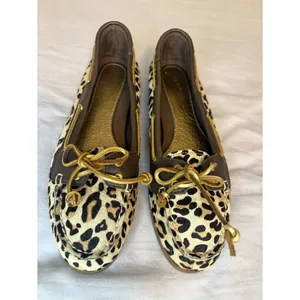 Sperry Leopard Calf Hair Boat Shoes Loafers Women’s 6.5M thumbnail 2