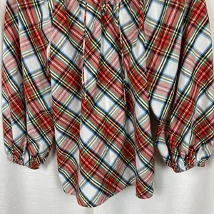 J.Crew Tartan Plaid Smocked Neck Popover Blouse Sz.XS thumbnail 10