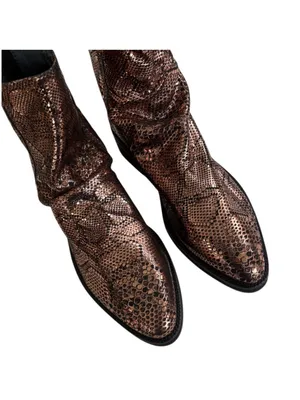 EUC Free People Leather Amarone Cooper Snakeskin Boots Size 7.5 thumbnail 6