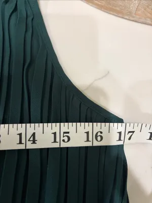 Naked Zebra Hunter green sleeveless peplum top thumbnail 6