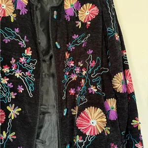 Julia Kim Floral Fully Embroidered Beautiful Blazer Jacket Vintage 90s thumbnail 6