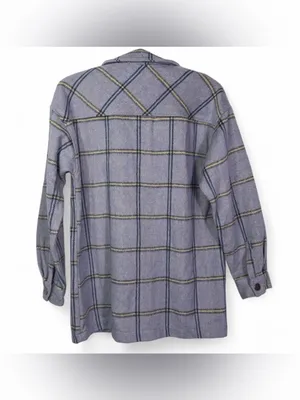 NWT Lulus Women’s Keep It Cool Blue Plaid Long Sleeve Shacket Jacket Size Small thumbnail 13