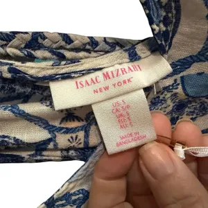 Isaac Mizrahi New York Linen Blend Maxi Dress NWT Blue White thumbnail 5