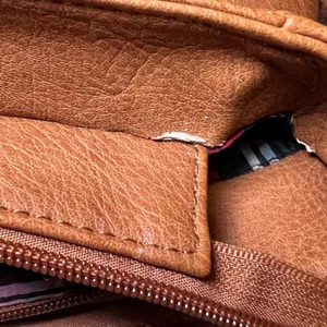 Call it spring Vintage Style Tan Faux‎ Leather Satchel Bag Plaid Lining Handle Shoulder Strap thumbnail 12