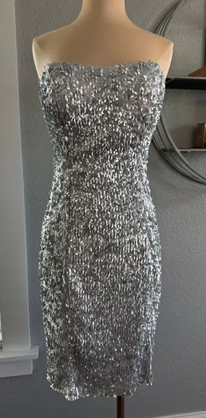 NWT Alberto Makali Strapless Sequin Dress Size 12 thumbnail 1
