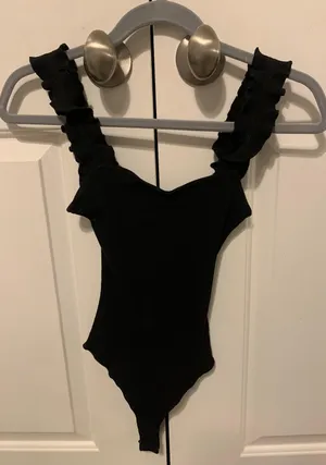 Hazel Boutique Black Wild Fox Bodysuit. thumbnail 1