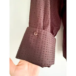 Madewell | NWT Rhinestone Straight-Hem Shirt in Molasses Brown | Sz S thumbnail 4