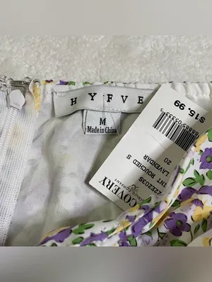 NWT HYFVE Lilac Floral Ruched Mini Skirt with Ruffles size M thumbnail 5