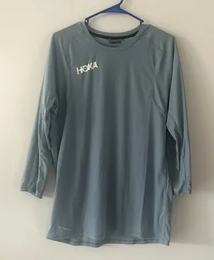 Hoka One 3/4 Sleeve Athletic Running Blue Top Size M thumbnail 1