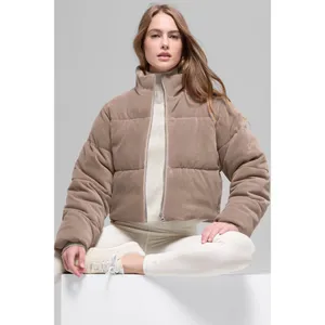 Alo Yoga Micro Corduroy Dreamy Puffer Chai Latte XXS thumbnail 3