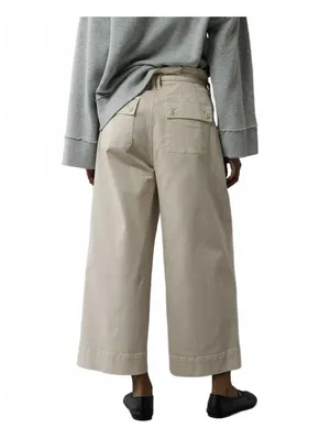 AE Stretch Paperbag Wide-Leg Crop Pant American Eagle Latte Beige NWT 6R thumbnail 6