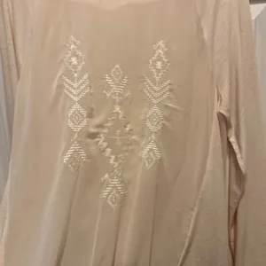 Ruff Hewn Grey Womens Cream Embroidered Raglan Long Sleeve Top‎ Large thumbnail 3