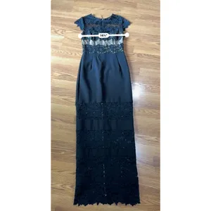 Bronx & Banco Black Lace Maxi Dress Cap Sleeve Formal Cocktail Size S thumbnail 2