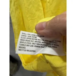 Future Collective Women Dress 2 Yellow Linen Blend Ring Cut-Out Midi Sundress thumbnail 7