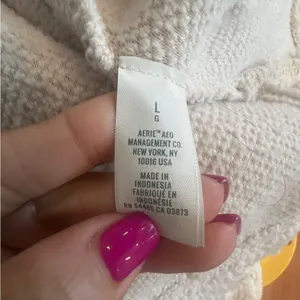 Aerie Sherpa half button sweater with pockets women's size large oversized fit thumbnail 14