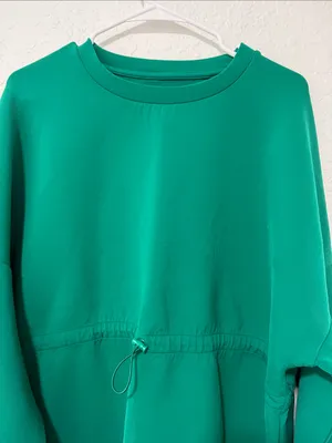 SWEATY BETTY Emerald Green Grace Scuba Pullover Sweatshirt Size XXL thumbnail 6