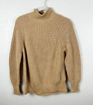 J. Crew Relaxed Rollneck Sweater in Sandy Beach 100% Cotton Size XS thumbnail 2