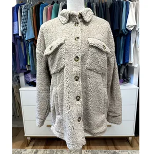 Thread & Supply Women's Tan Flagstaff Sherpa Over Sized Shirt Jacket S NWOT thumbnail 3