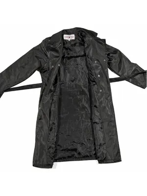 Vintage MALJUT Sportswear Long Coat M Black Cyberpunk 90s Trench Unisex thumbnail 10